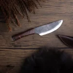 Viking fixed blade knife, Hand forged knife with sheath