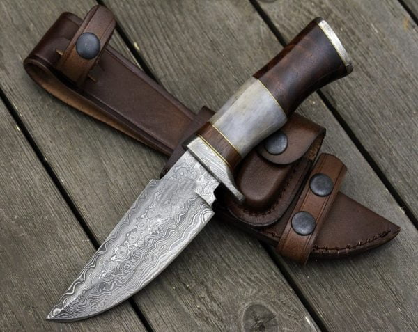 bushcraft knife, survival knife, Damascus hunting knife, Bowie knife, camping knife, outdoor camping knife,